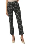JOSEPH RIBKOFF Pants|Winter Style-ABSTRACT PRINT PULL-ON PANTS BLACK-MOONSTONE