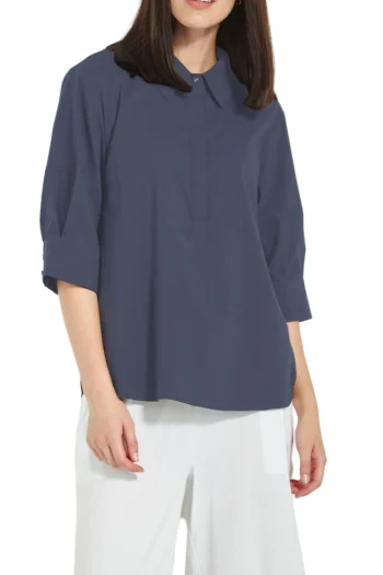 VERGE Tops-ACROBAT NORI TOP DENIM-MARLE