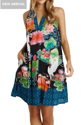 LULA LIFE Dresses-AKIKO SUNDRESS OCEAN