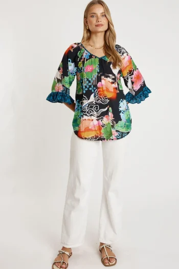LULA LIFE Tops-AKIKO TOP OCEAN