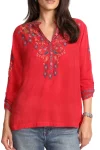 JOHNNY WAS Blouses-ALBA BLOUSE SALSA