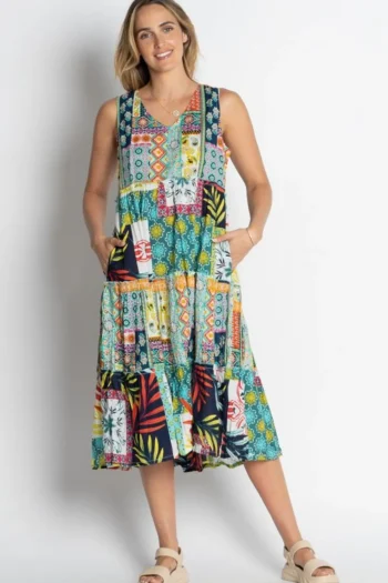 LULA LIFE Dresses-ALINA MIDI LAGOON