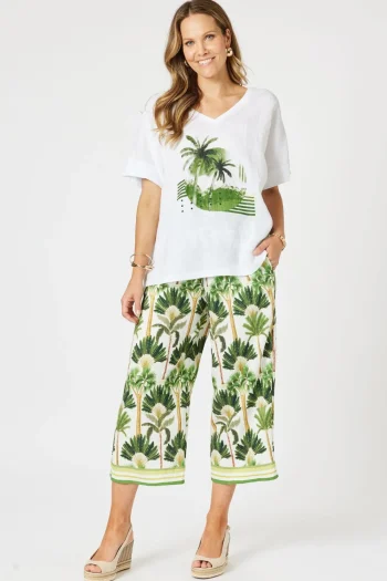 CLARITY Tops-AMAZON RAINFOREST TOP WHITE