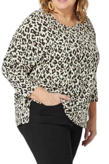 CLARITY Tops-PRINT L/S TOP ANIMAL