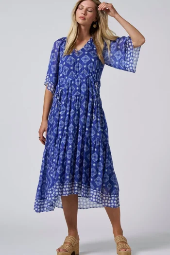 LOOBIES STORY Dresses-ARIA MIDI DRESS COBALT