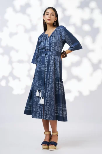LOOBIES STORY Dresses-ASHER MIDI DRESS INDIGO