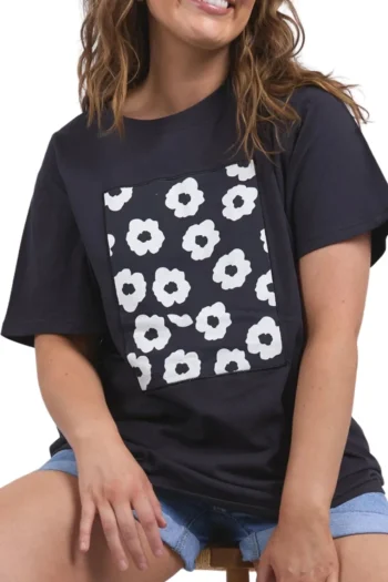 ELM T Shirts-AZALEA TEE NAVY