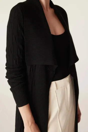 CABLE Cardigans|Winter Style-BEAUMONT MERINO CARDIGAN BLACK