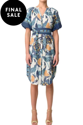 ONCE WAS Dresses-BIJOU BUTTON THRU DRESS TUKANO