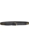 HOLLSTAR Belts-BOBBY LEATHER BELT EMBROIDERY BLACK-GOLD