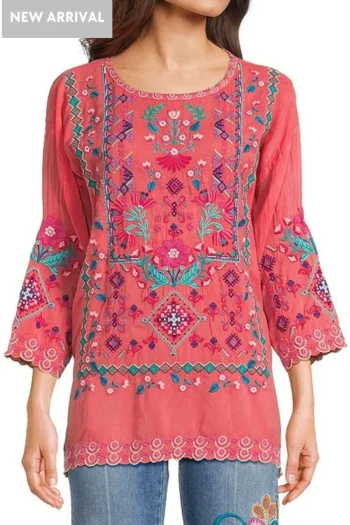 JOHNNY WAS Tops-BRIXLEY TUNIC CAYENNE