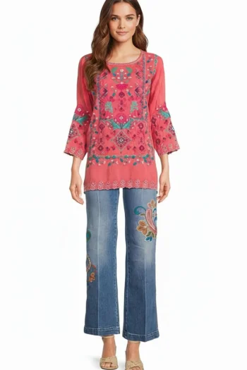 JOHNNY WAS Tops-BRIXLEY TUNIC CAYENNE