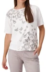MONARI T Shirts|Tops-BUTTERFLY TEE OFF-WHITE