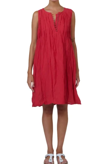 NAMASTAI Dresses-BUTTON FRONT DRESS