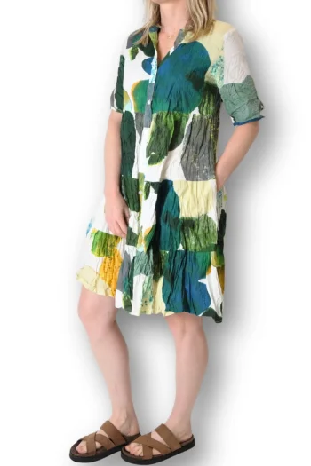 DRESS ADDICT Dresses-BUTTON THRU DRESS KHAKI