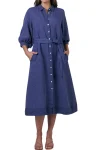NATURALS BY O AND J Dresses-BUTTON UP DRESS BLUEBERRY