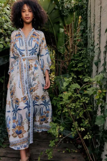 ONCE WAS Dresses-CARMEN SILK COTTON DRESS PRINT