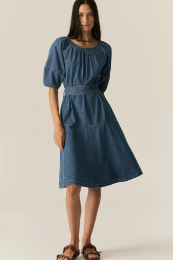 POL CLOTHING Dresses-CARSEN DRESS LIGHT-WASH