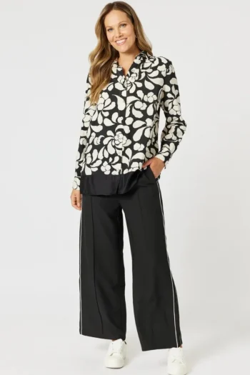 HAMMOCK AND VINE Shirts|Winter Style-CASABLANCA SHIRT BLACK-CHALK