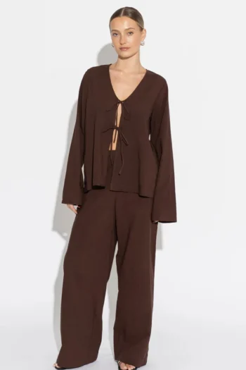 SARA FOX Pants-CATERINA PANT CACAO