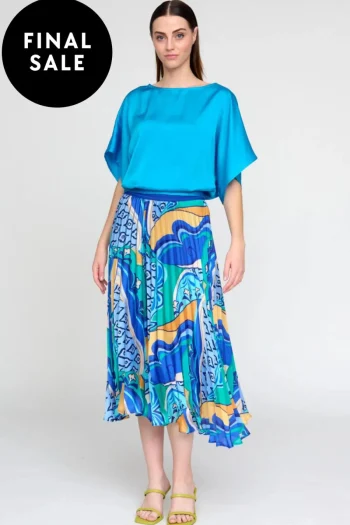 BARILOCHE Skirts-CHECENA PRINT SKIRT ROYAL