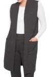 UP Vests|Winter Style-ER JACQUARD DUSTER VEST CHECK