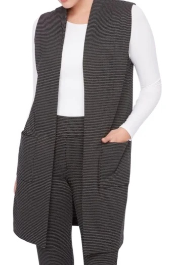 UP Vests|Winter Style-ER JACQUARD DUSTER VEST CHECK