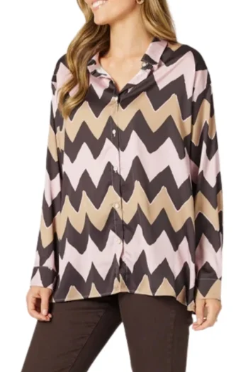 HAMMOCK AND VINE Shirts|Winter Style-CHEVRON SHIRT BLUSH