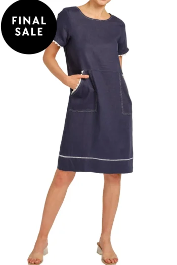 ALESSANDRA Dresses-CHIARA WAVE DRESS NAVY