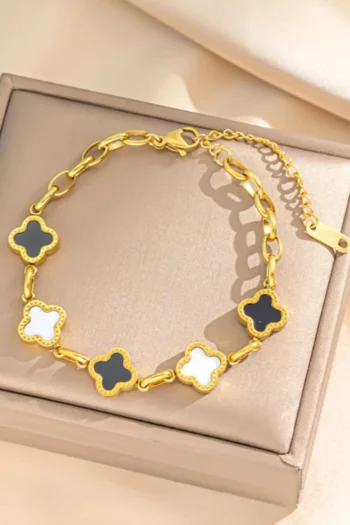 SUSAN ROSE Jewellery|Gift Guide-CLOVER BLACK WHITE BRACELET BLACK-WHITE