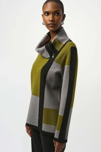 JOSEPH RIBKOFF Jumpers|Winter Style-COWL NECK KNIT ARTICHOKE-GREY