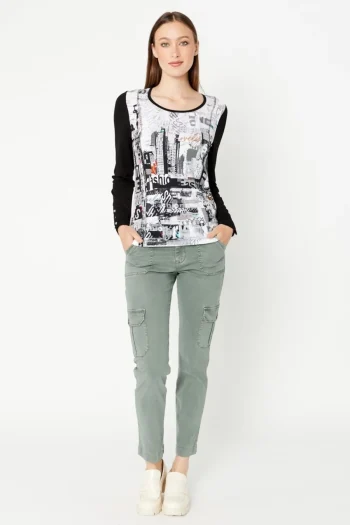 DOLCEZZA Tops-CREW NECK PULLOVER CITY