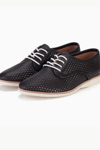 ROLLIES Shoes-DERBY PUNCH OVERLAY BLACK-ROSE-GOLD