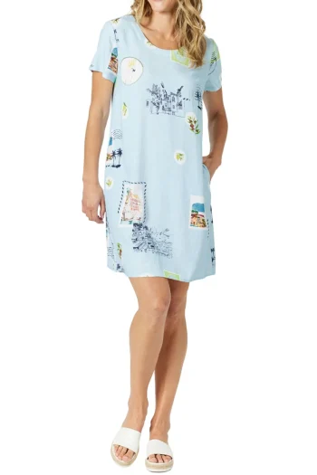 GORDON SMITH Dresses|Weekend Edit-DESTINATION SHIFT DRESS PALE-BLUE