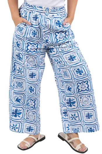 ELM Pants-DOLCE TILE PANT OCEAN