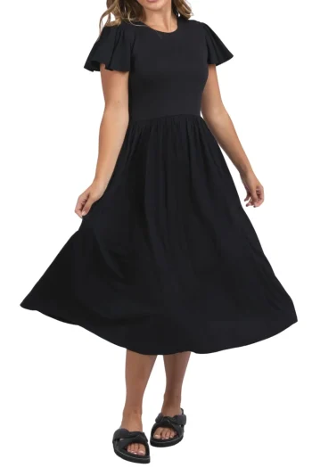 FOXWOOD Dresses-ELLE DRESS BLACK