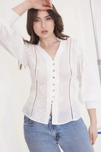 KAMARE Shirts|Winter Style-ELLIE SHIRT WHITE