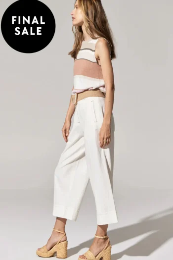 POL CLOTHING Tops-ESTEL STRIPE KNIT TANK PINK-MULTI