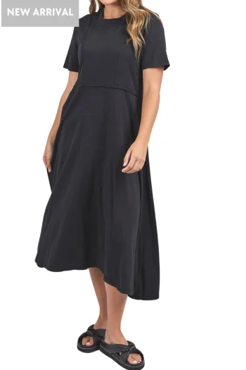 FOXWOOD Dresses-EVA MIDI DRESS BLACK