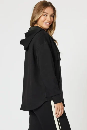 THREADZ Tracksuits|Track Tops-EVIE ZIP SWEAT BLACK