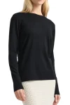 TOORALLIE Jumpers-FINE MERINO CREW BLACK