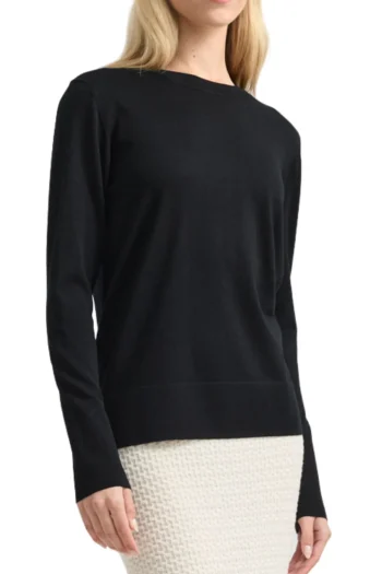 TOORALLIE Jumpers-FINE MERINO CREW BLACK