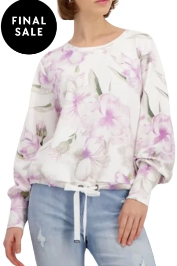 MONARI Tops-FLORAL TOP LAVENDER