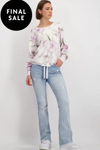 MONARI Tops-FLORAL TOP LAVENDER