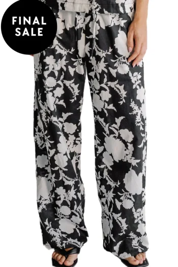 SARA FOX Pants-FLORENCE PANT BLACK-WHITE