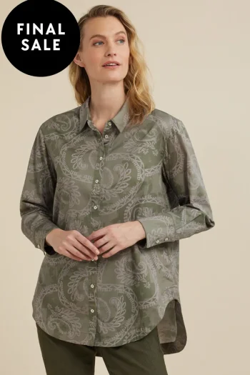 YARRA TRAIL Shirts-FLOWING PAISLEY PRINT SHIRT FIG