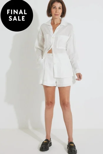 SARA FOX Shirts-FRANCESCA LINEN SHIRT