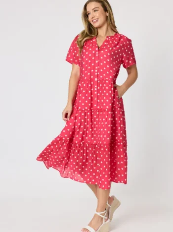 GORDON SMITH Dresses|Weekend Edit-FRENCH ROSE DRESS RED