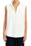 MELA PURDIE Tops-FRILL NECK TANK WHITE