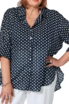 GORDON SMITH Shirts|Weekend Edit-GET SPOTTY SHIRT NAVY-WHITE